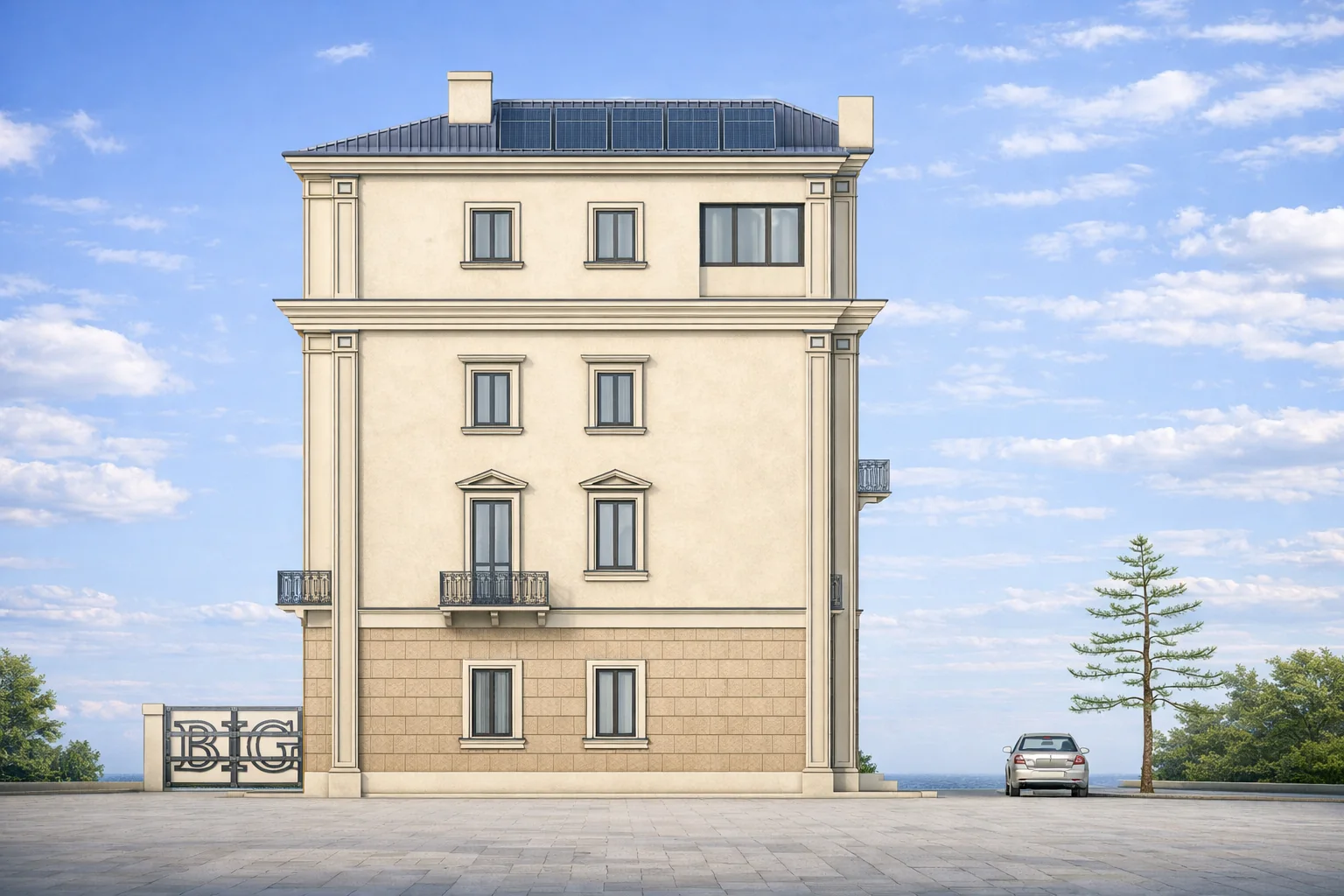 Fronte ovest di Palazzo BIG