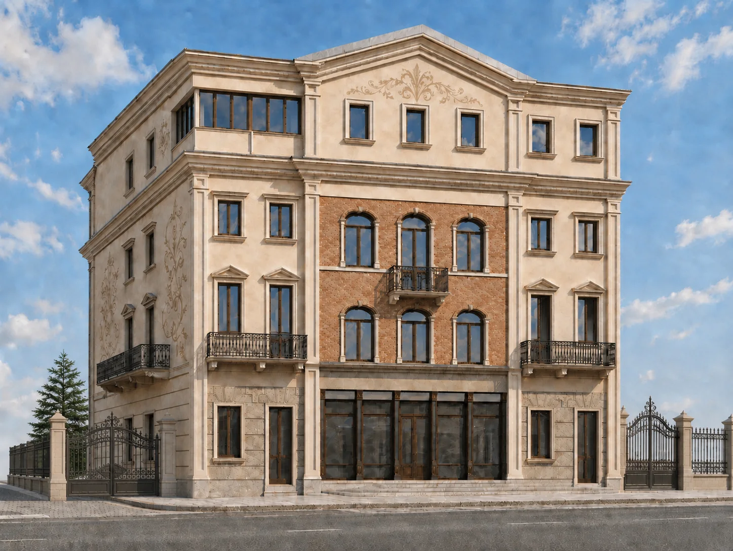 Render esterno di Palazzo BIG